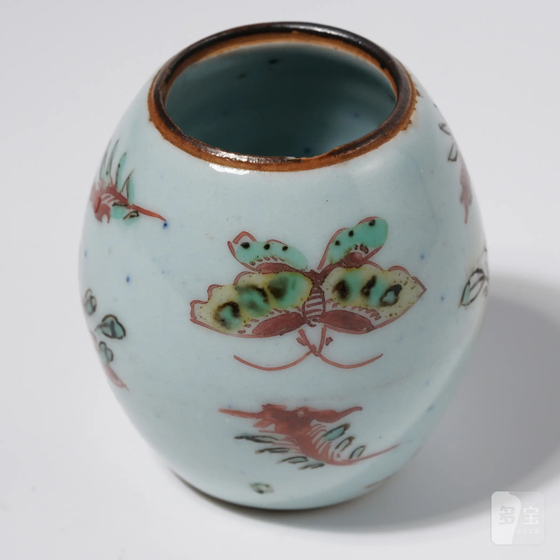 明崇祯 景德镇古渡五彩花蝶茶入 - 图10